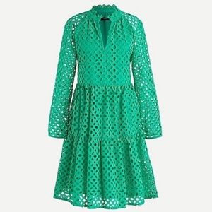 J. Crew Popover Dress in Embroidered Eyelet